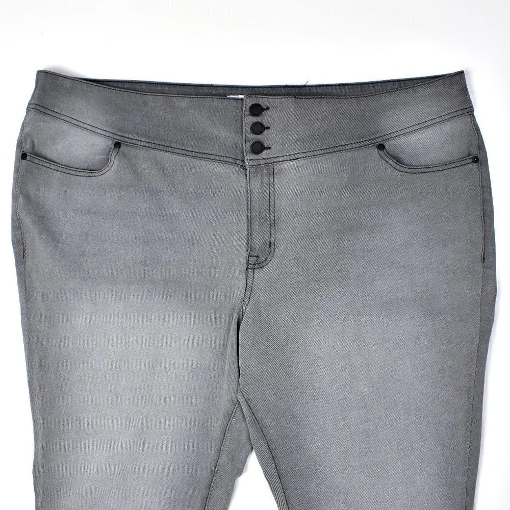 Lane Bryant Flex High Rise 3 Button Jegging Gray 24